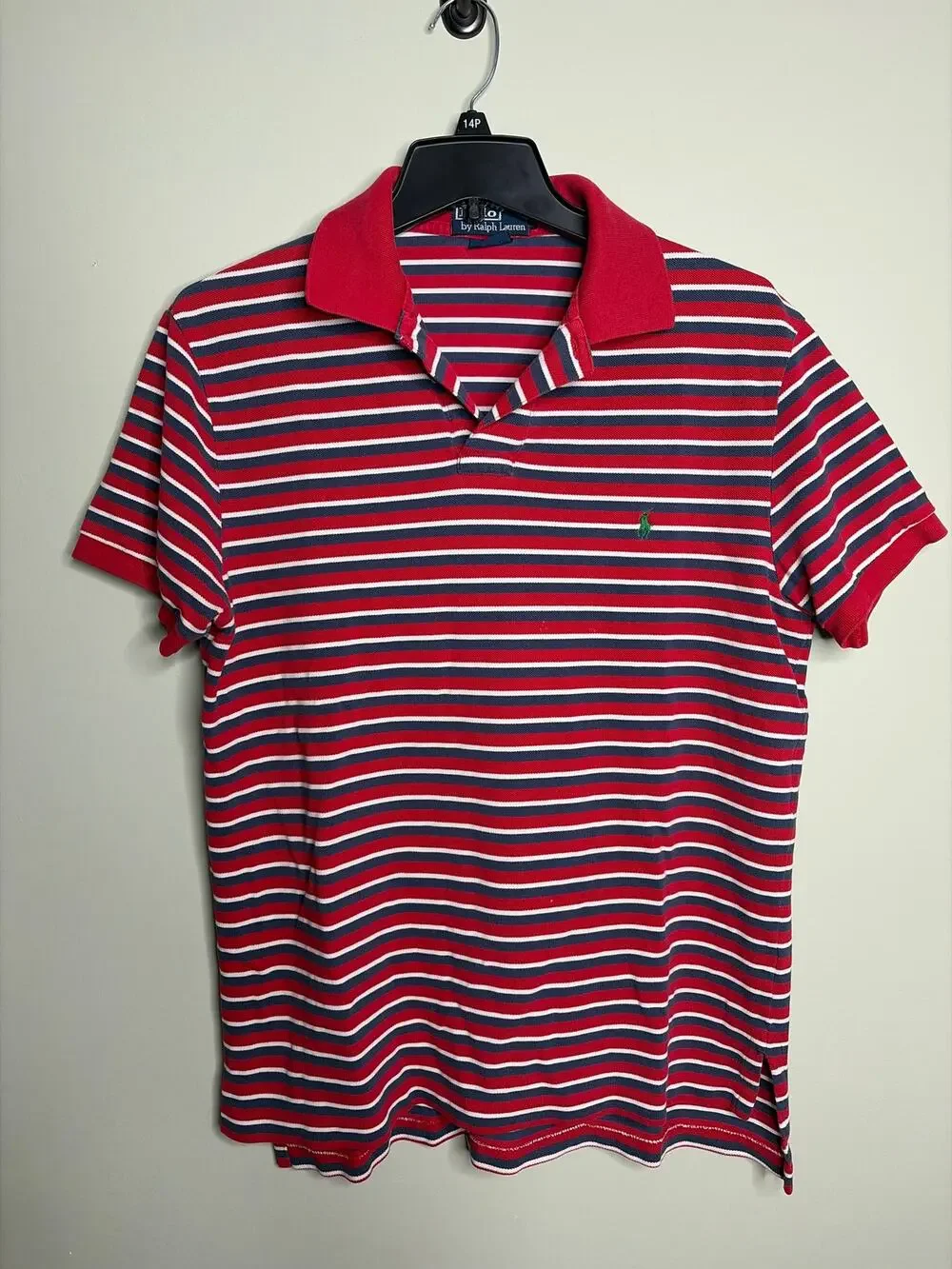 Polo Ralph Lauren Red White Blue Striped Polo Large